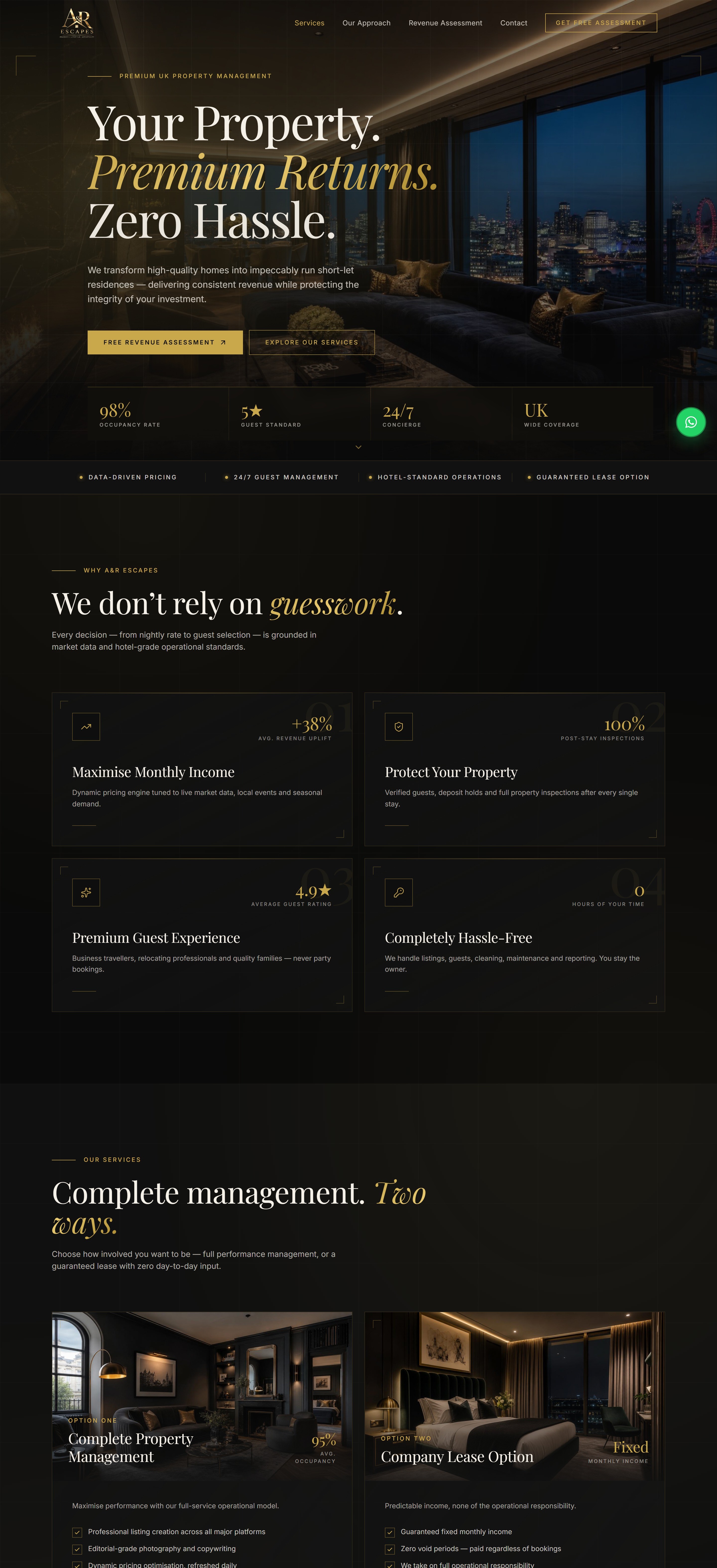 AR Escapes website screenshot